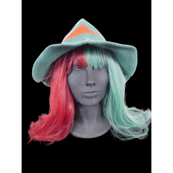 Green Knit Witch Hat - Soft Point Brim - New - Witchcore Cottagecore Hedge Witch - Picture 4 of 12